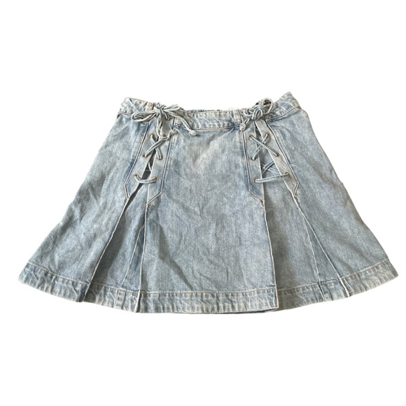 Free People Lace Up Denim Skirt - Picture 2 of 4